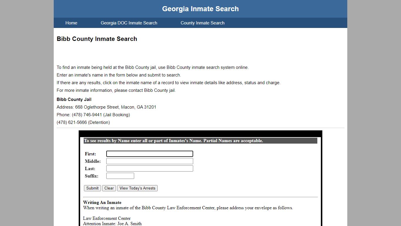 Bibb County Jail Inmate Search